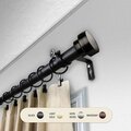 Kd Encimera 1 in. Cover Curtain Rod with 28 to 48 in. Extension, Black KD3738867